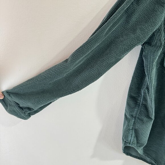 American Eagle Shirt Womens S Corduroy Pine Green Button Front Pockets Cotton - Picture 6 of 12